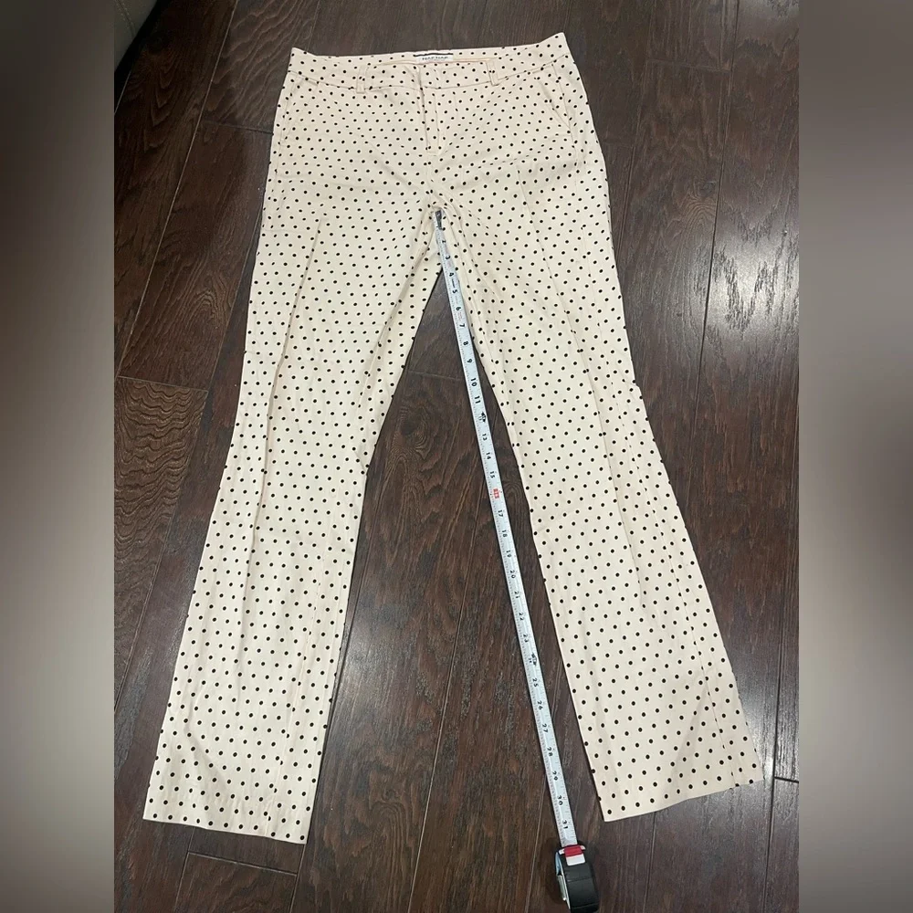 Naf Naf Women Pink Black Polka Dot Print Pant Size 12 Office Weekend Travel